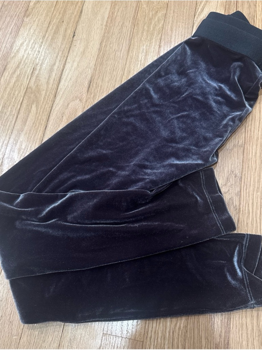 BCBGMaxAzria Velvet Pull-On Pants in Charcoal Plum